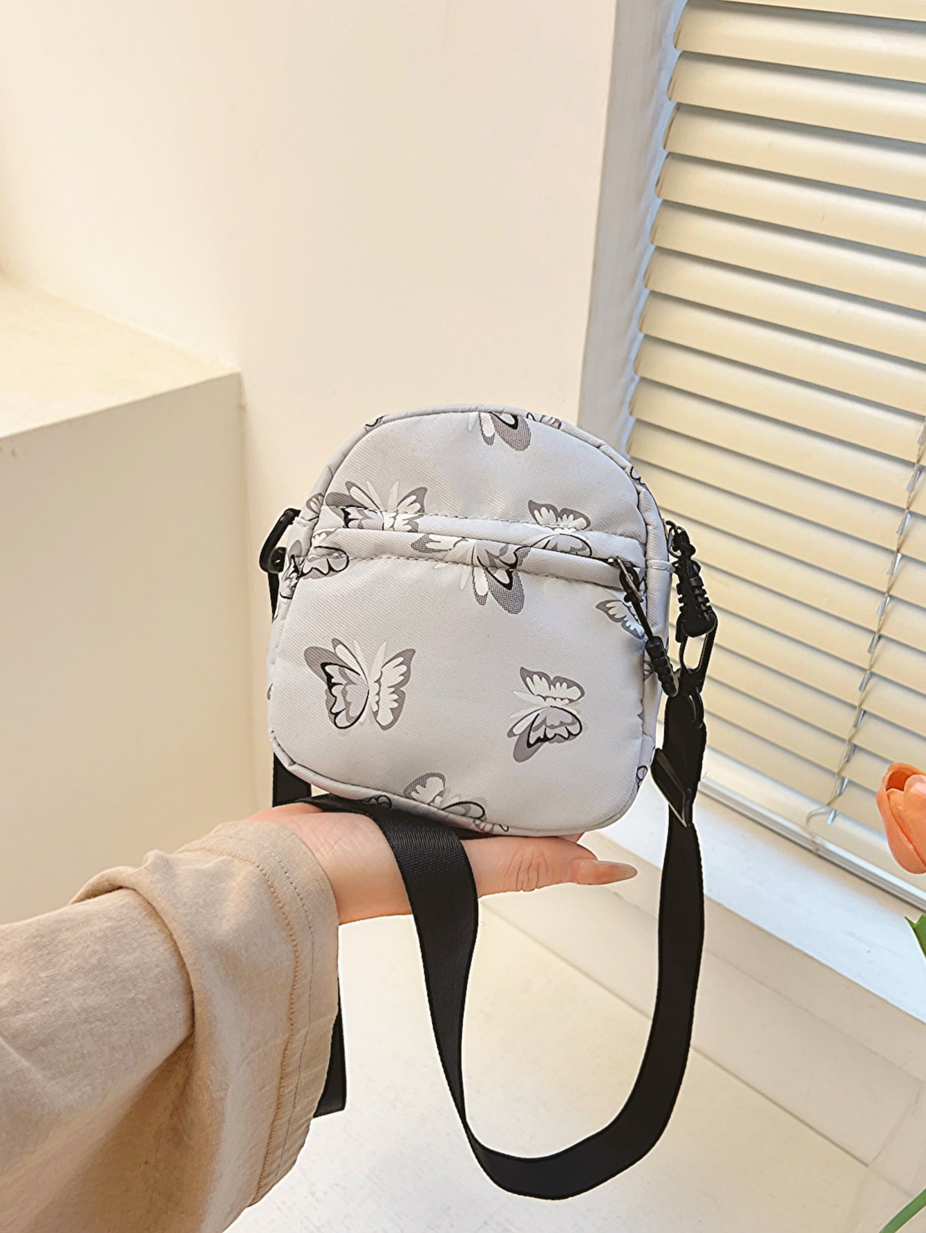 Butterfly Print Polyester Shoulder Bag  Handbags- Doll Fits