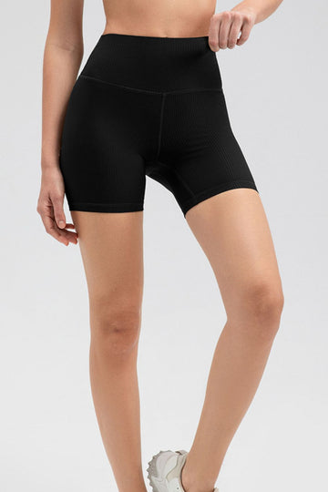 Wide Waistband Slim Fit Sports Shorts  Activewear- Doll Fits