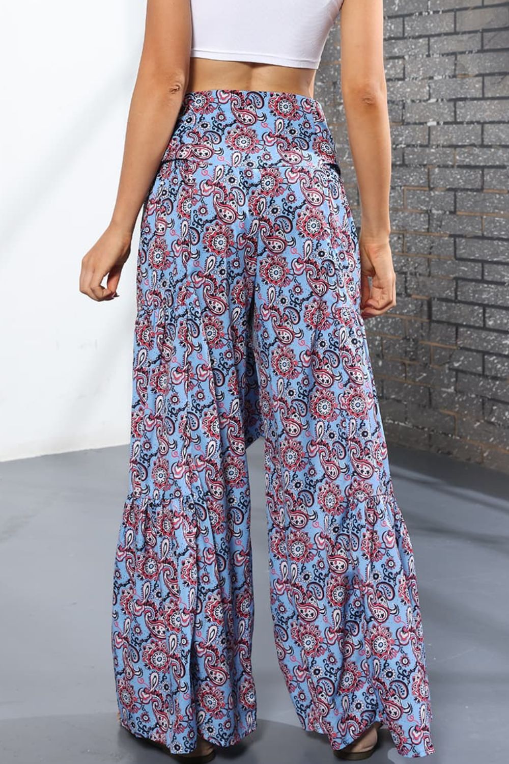 Printed High-Rise Tied Culottes  - Doll Fits
