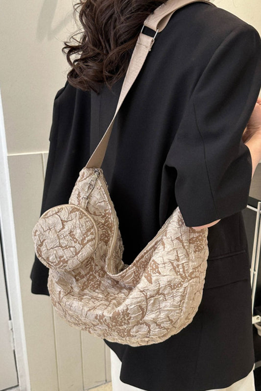 Textured Polyester Shoulder Bag  - Doll Fits