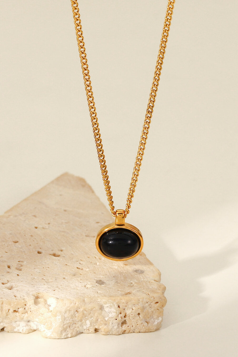 Natural Stone Geometric Pendant Necklace  Necklaces- Doll Fits