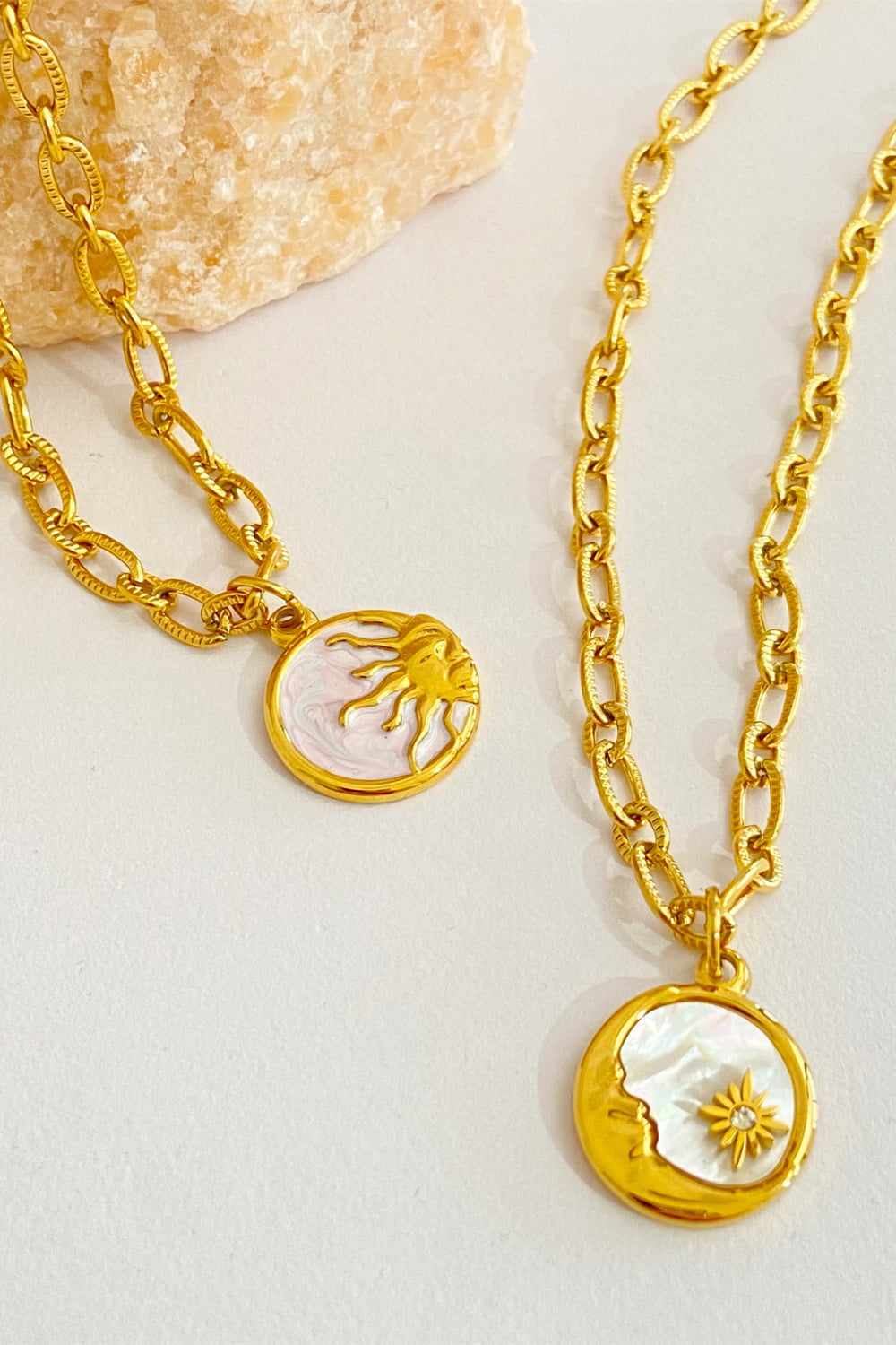 Round Pendant Stainless Steel Necklace  Necklaces- Doll Fits