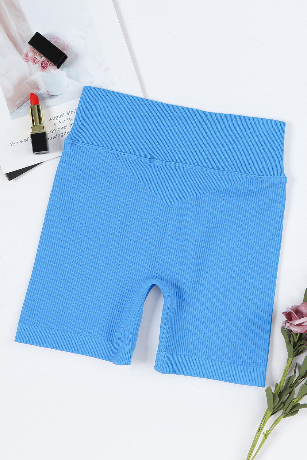 Drawstring Ribbed Sports Shorts  - Doll Fits