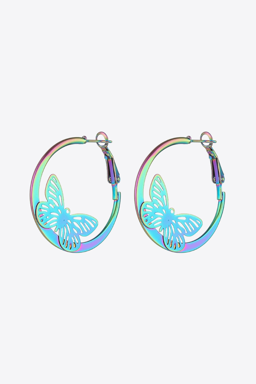 Multicolored Butterfly Huggie Earrings  Earrings- Doll Fits