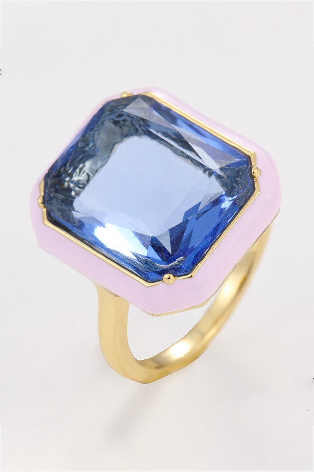 Glass Stone Contrast Ring  Rings- Doll Fits
