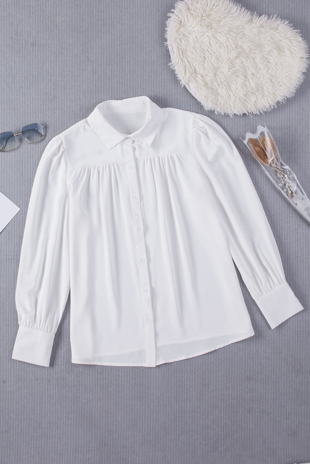 Gathered Detail Puff Sleeve Shirt  Shirts & Tops- Doll Fits