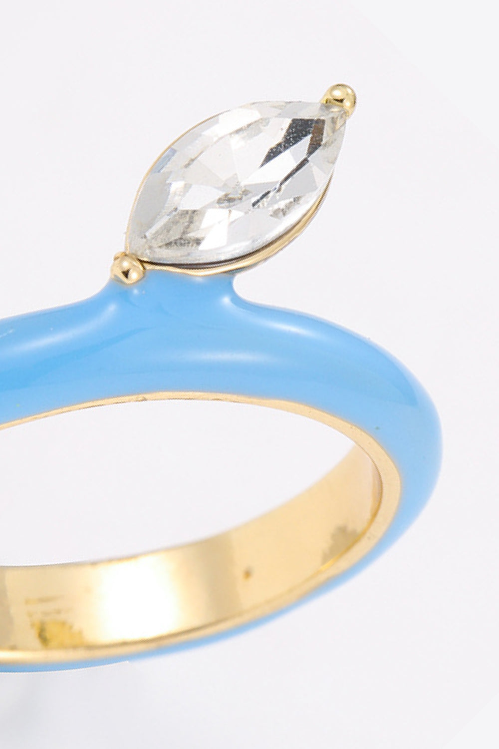 18K Gold Plated Glass Stone Ring  Rings- Doll Fits