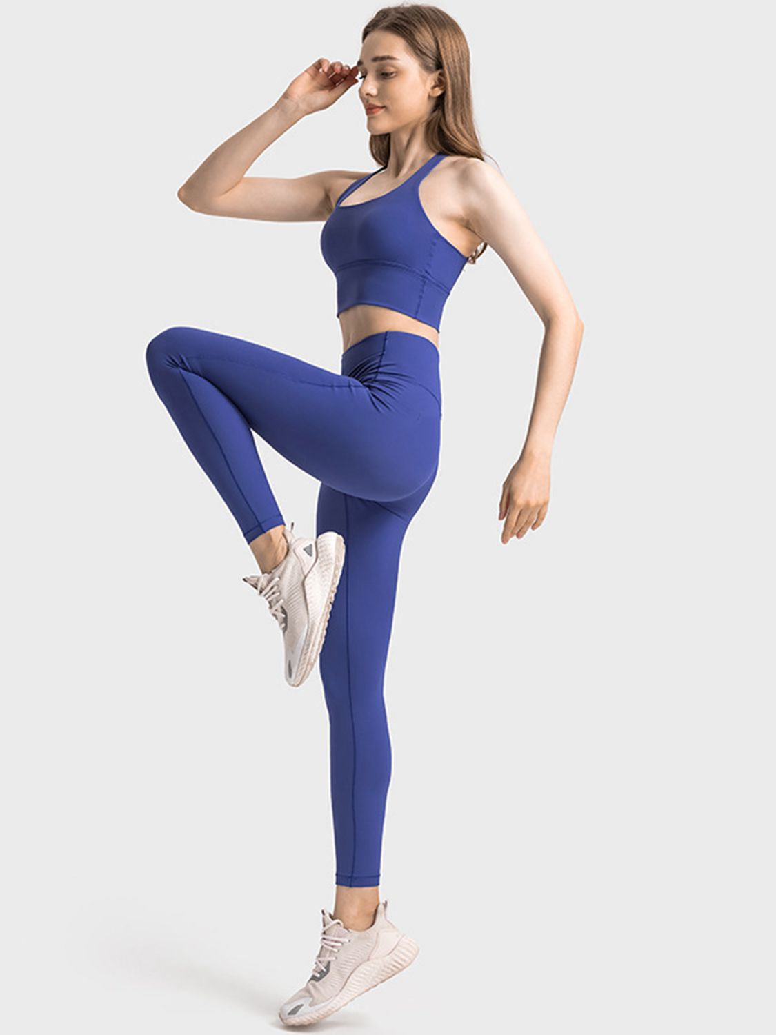 Scoop Neck Crisscross Straps Sports Bra  - Doll Fits