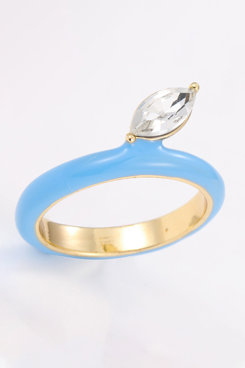 18K Gold Plated Glass Stone Ring  Rings- Doll Fits