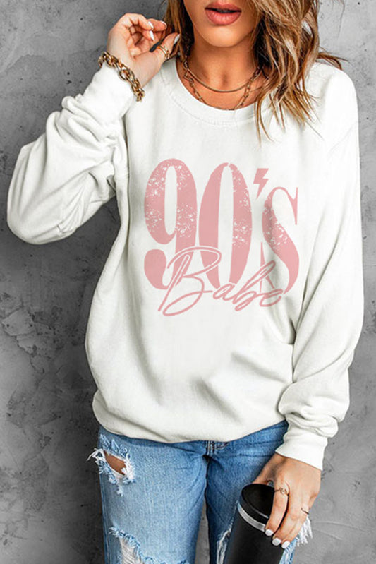 90's BABE Graphic Dropped Shoulder Sweatshirt  Shirts & Tops- Doll Fits
