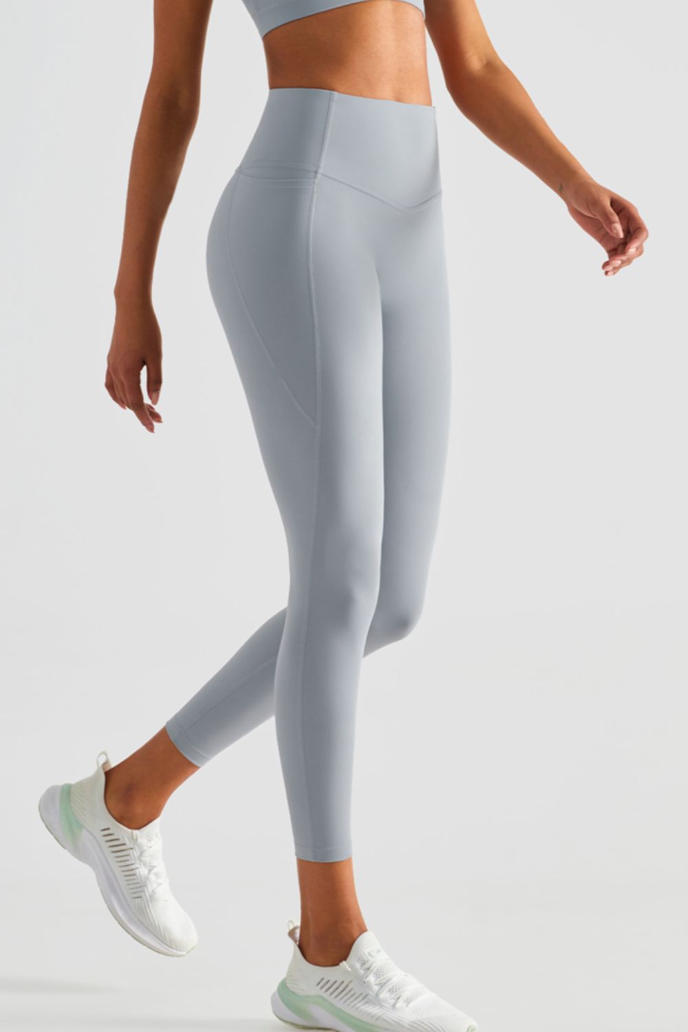 Wide Waistband Sports Leggings with Pockets  - Doll Fits