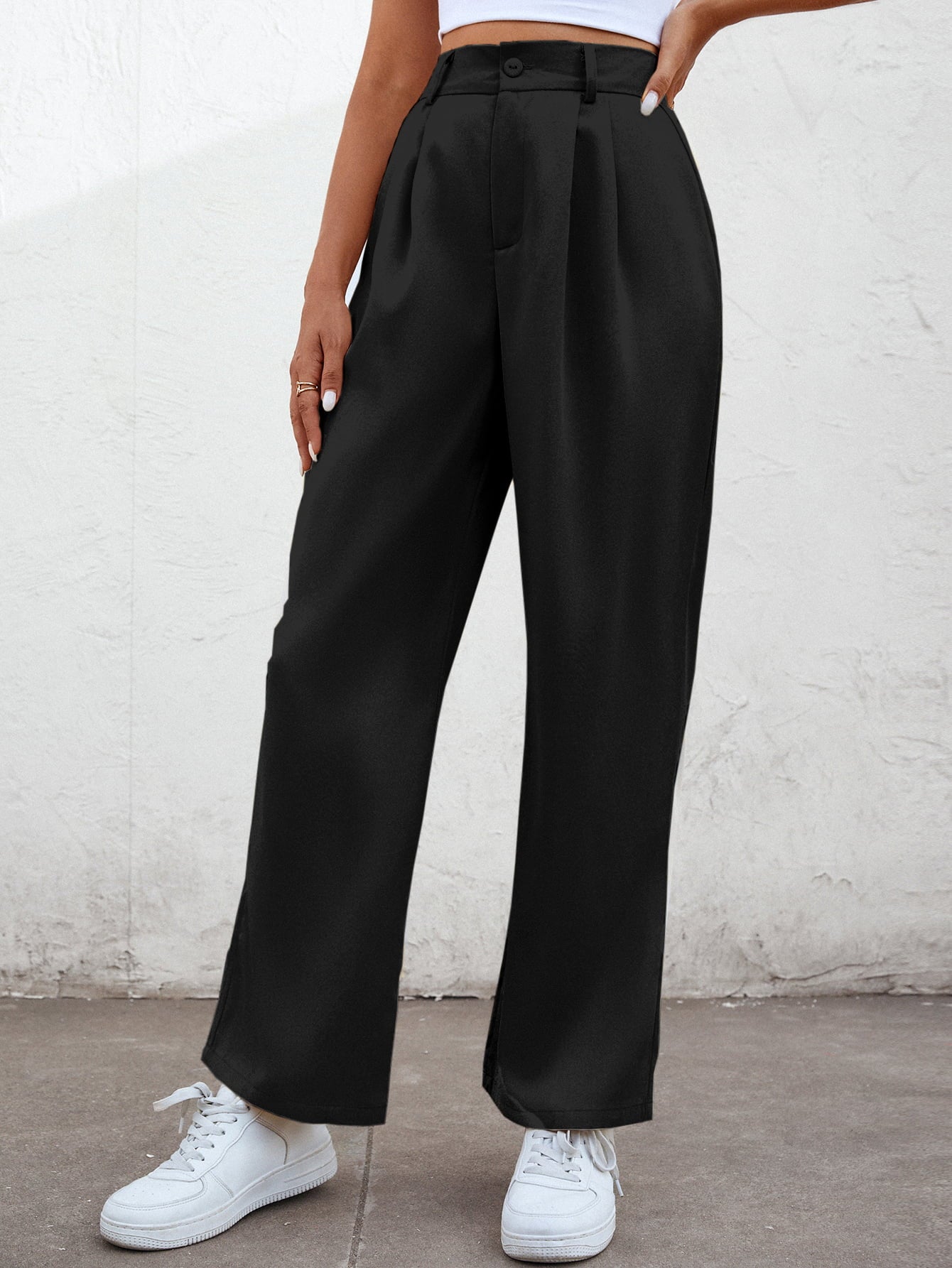 High Waist Straight Leg Pants  Pants- Doll Fits