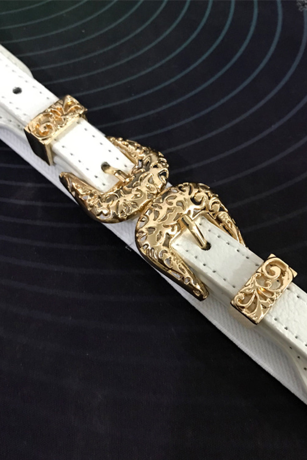 Double Buckle PU Leather Belt  Belts- Doll Fits