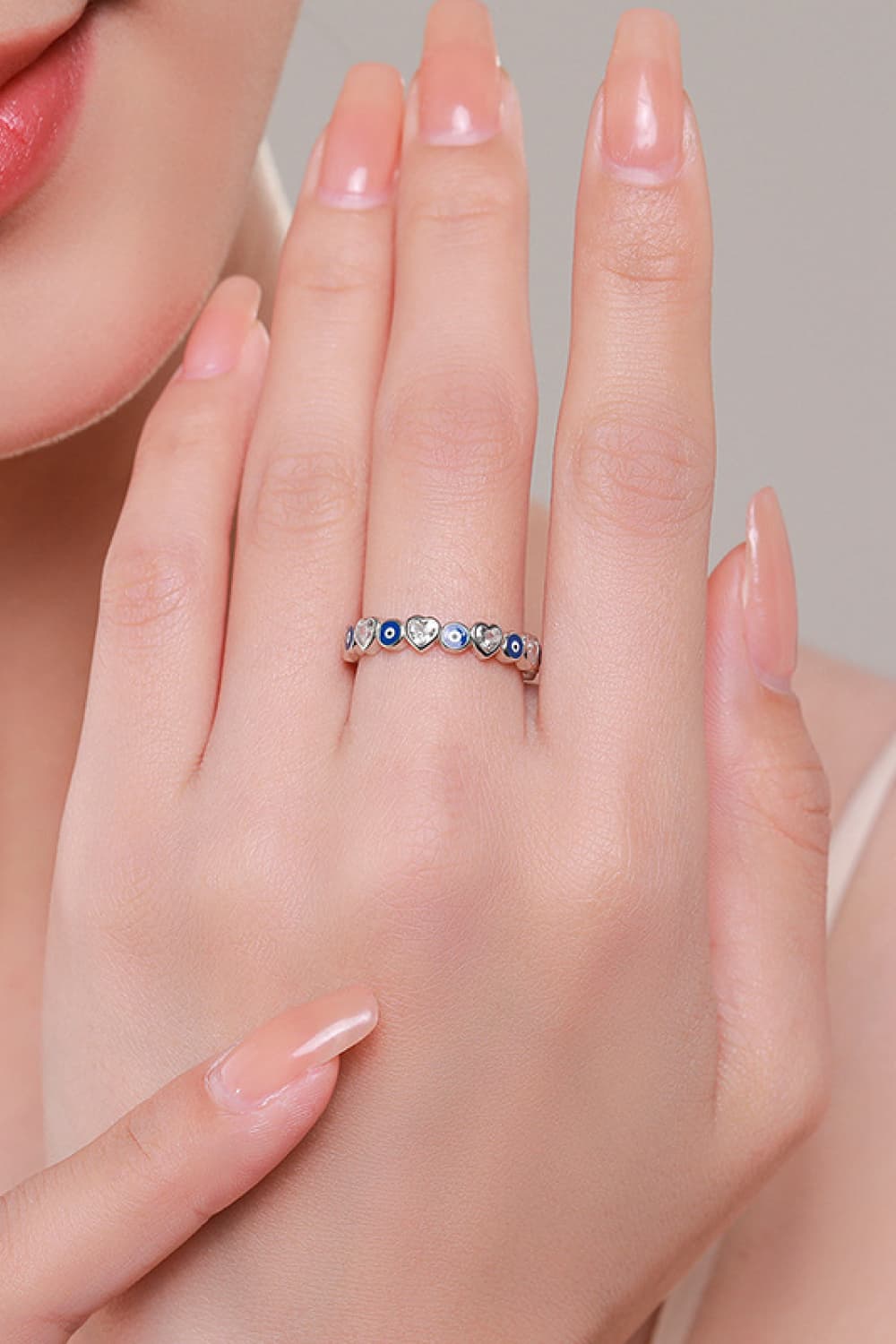 925 Sterling Silver Heart Shape Zircon Ring  Rings- Doll Fits
