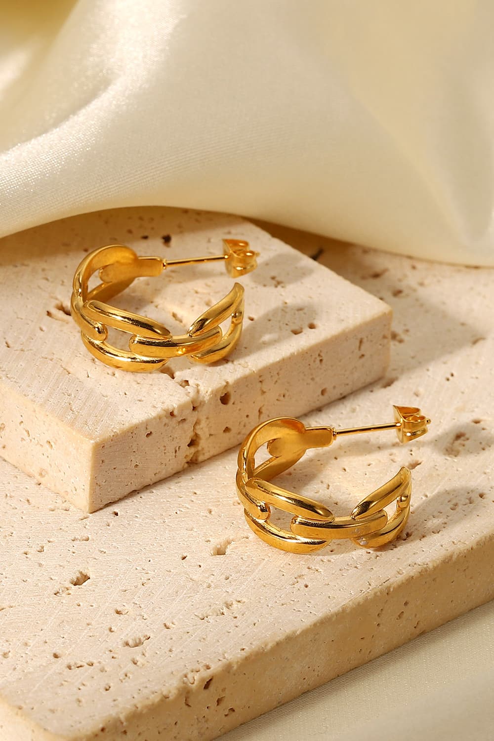 Stainless Steel C-Hoop Earrings  Earrings- Doll Fits