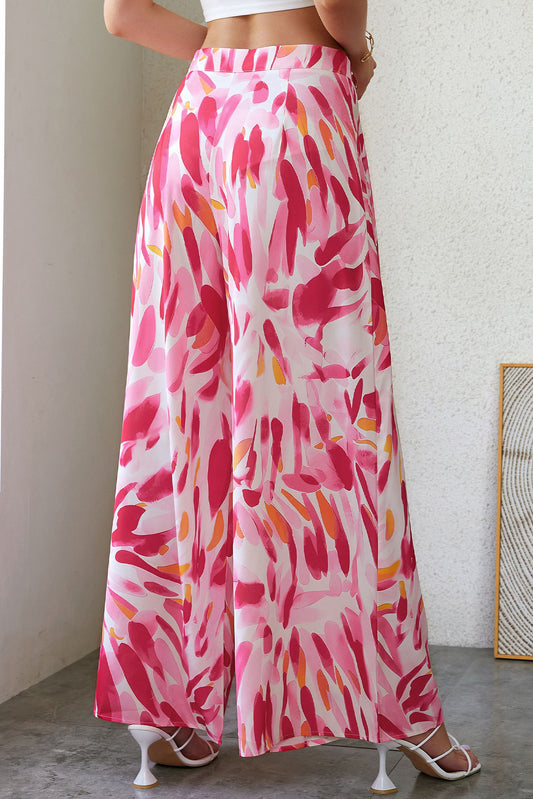 Printed High Waist Wide Leg Pants  Pants- Doll Fits