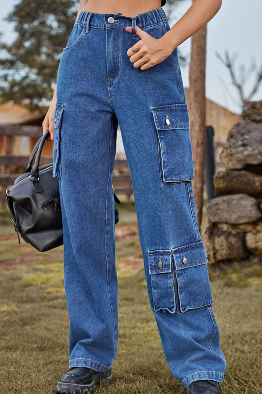 Loose Fit Long Jeans with Pockets  - Doll Fits