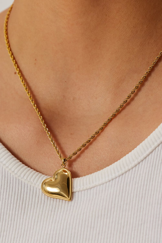 Heart Pendant Copper Necklace  Necklaces- Doll Fits