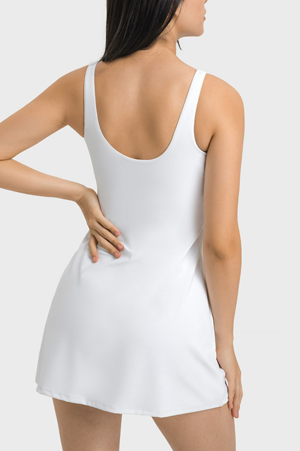 Square Neck Sports Tank Dress with Full Coverage Bottoms  Activewear- Doll Fits