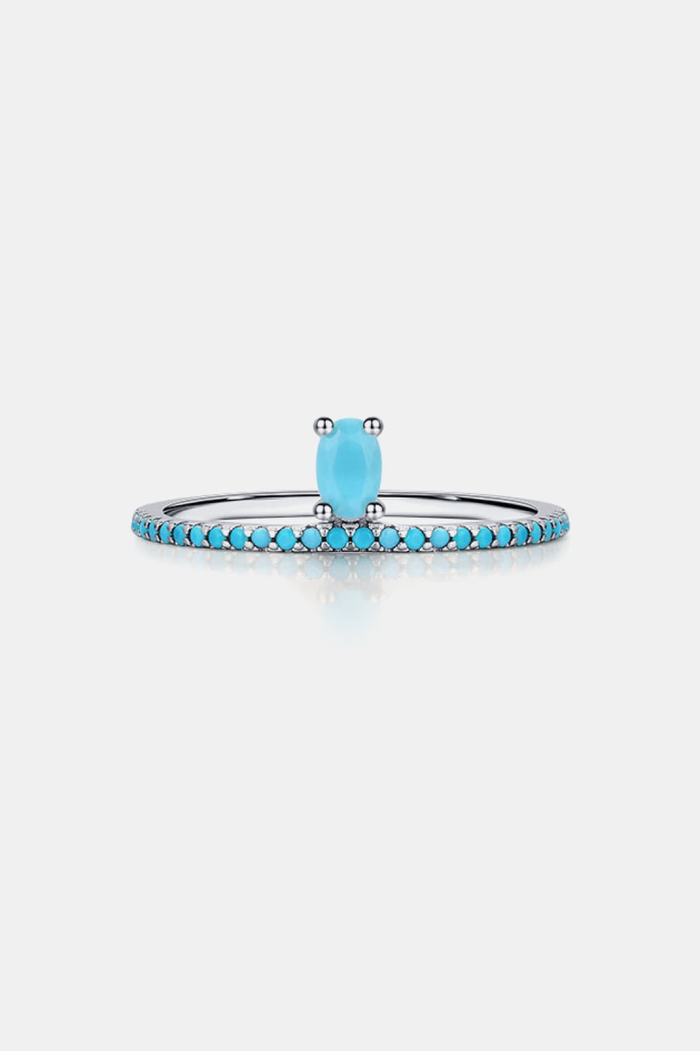 925 Sterling Silver Artificial Turquoise Ring  - Doll Fits