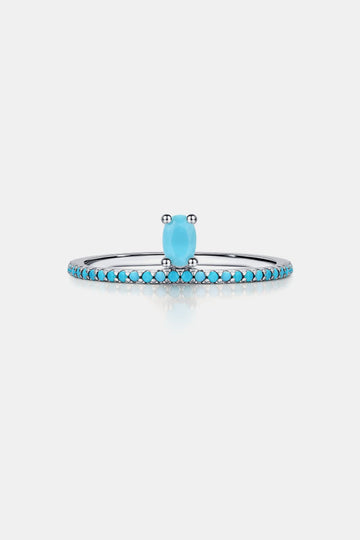 925 Sterling Silver Artificial Turquoise Ring  - Doll Fits