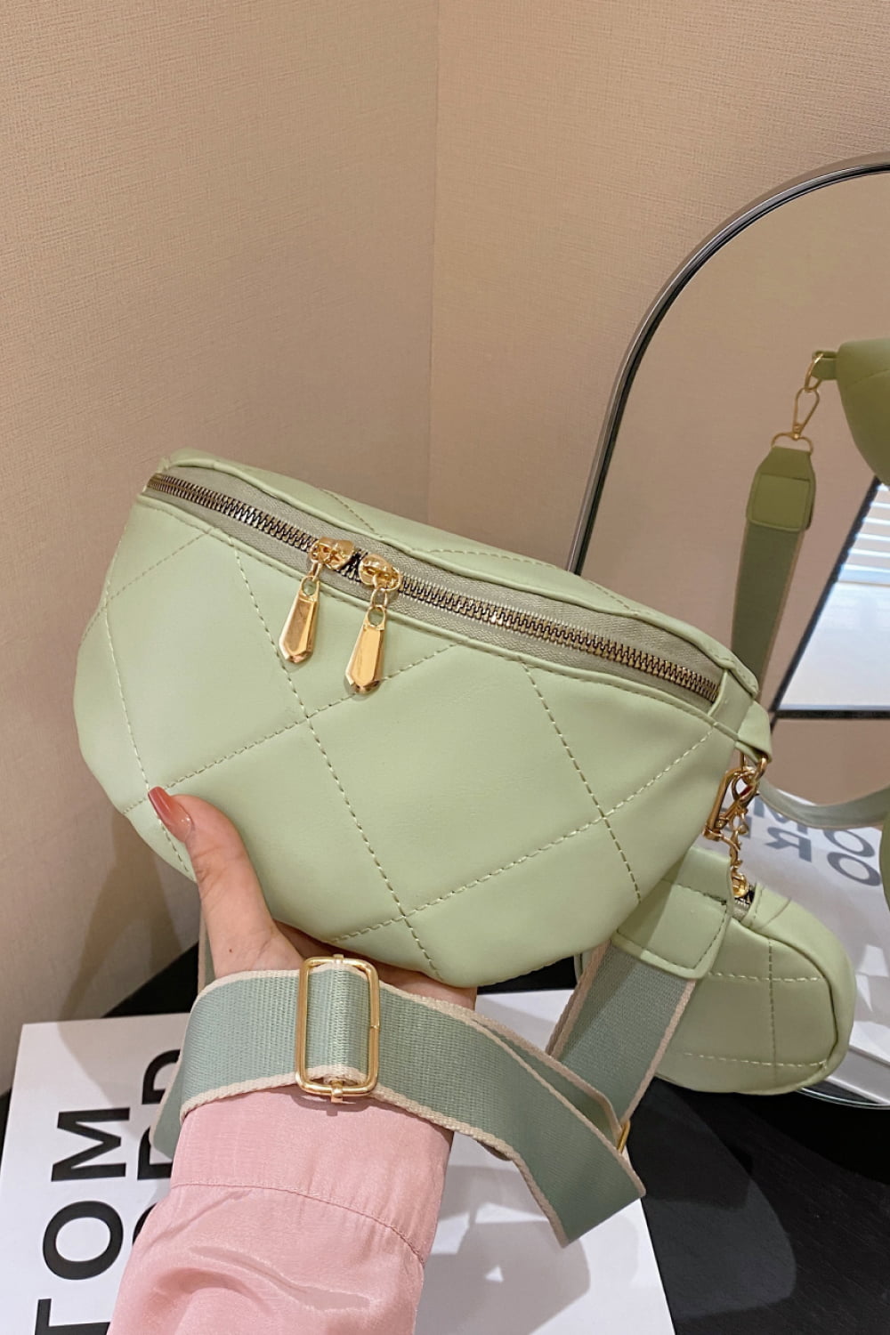 PU Leather Sling Bag with Small Purse  Handbags- Doll Fits