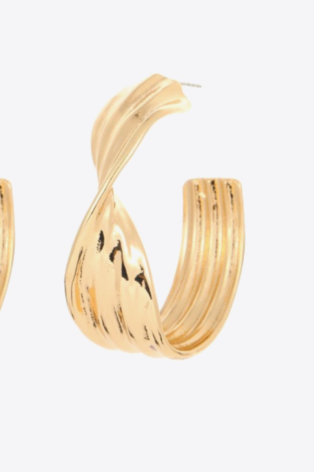 Twisted C-Hoop Alloy Earrings  Earrings- Doll Fits