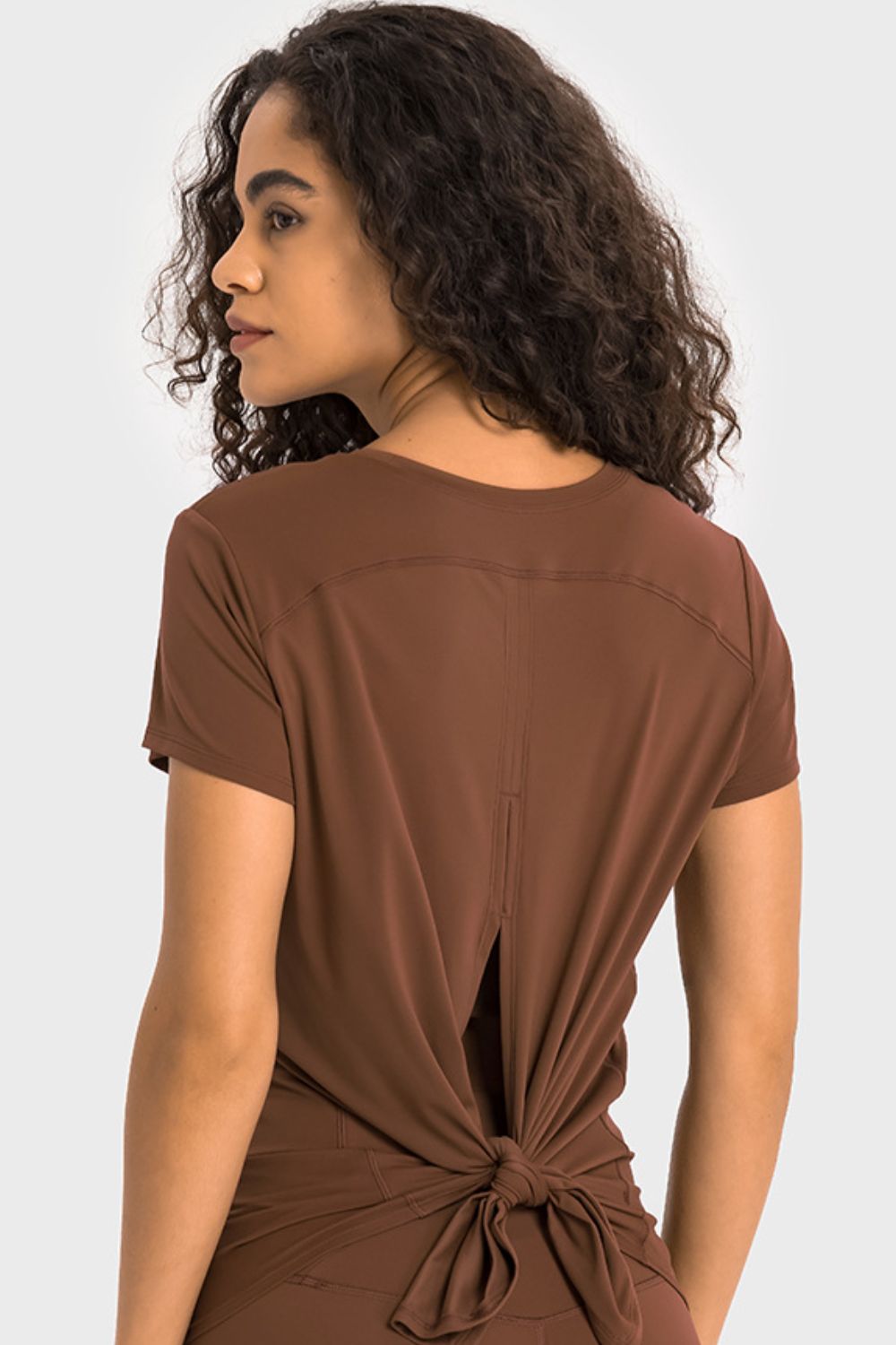 Tie Back Short Sleeve Sports Tee  - Doll Fits