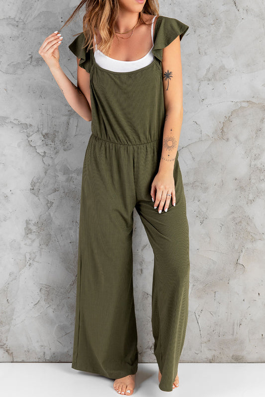 Flutter Sleeve Ribbed Jumpsuit  Jumpsuits & Rompers- Doll Fits