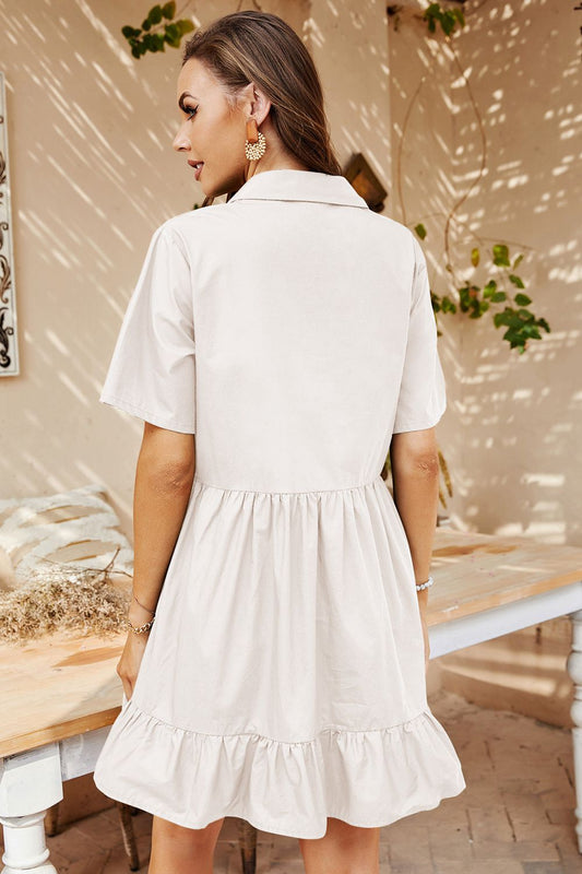 Short Sleeve Johnny Collar Dress  Dresses- Doll Fits