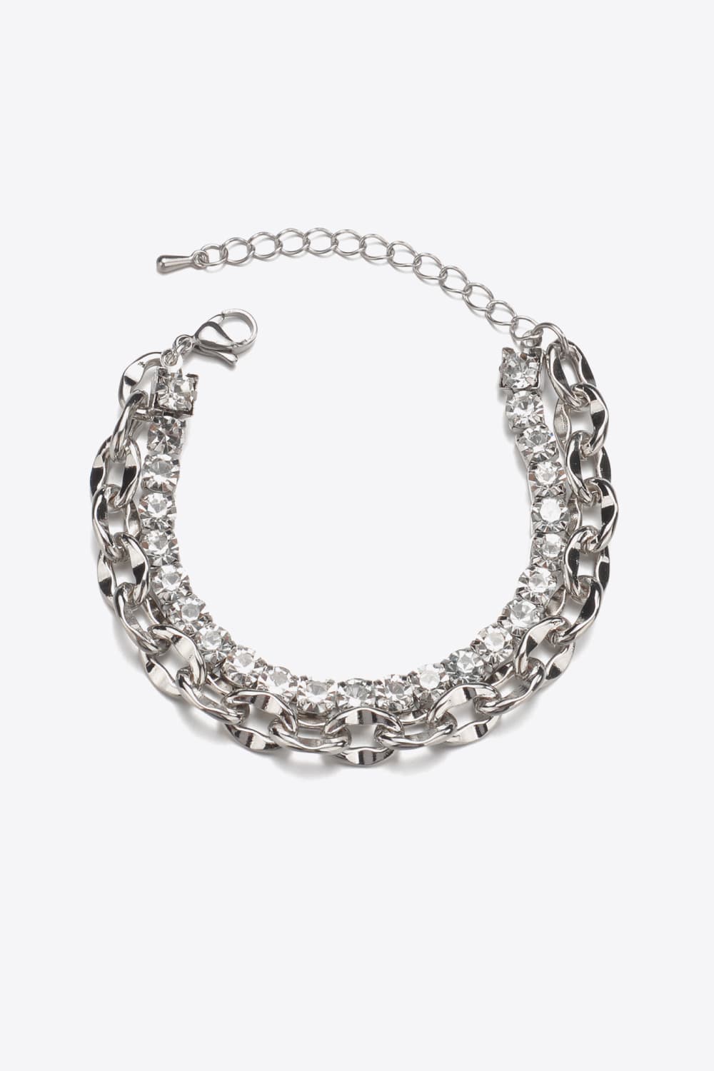 Double-Layered Zircon Decor Alloy Bracelet  Bracelets- Doll Fits