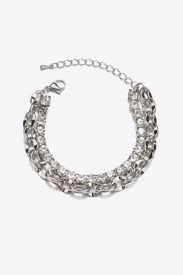 Double-Layered Zircon Decor Alloy Bracelet  Bracelets- Doll Fits