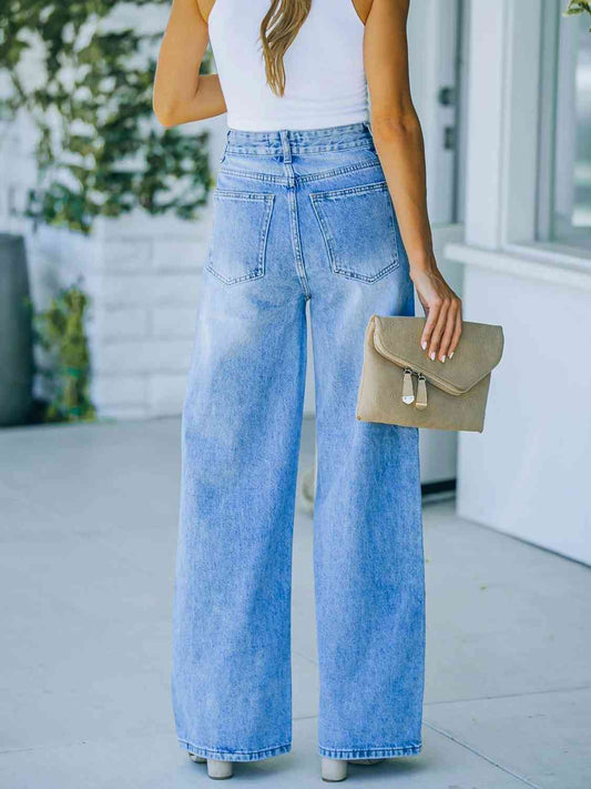 High Waist Straight Leg Jeans