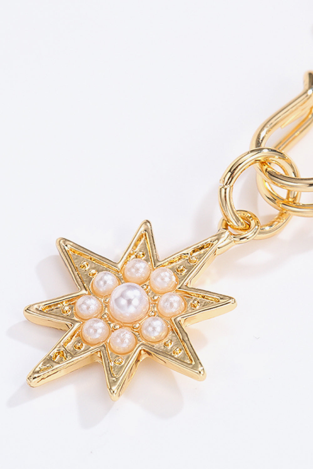 Inlaid Pearl Star and Moon Drop Earrings  Earrings- Doll Fits