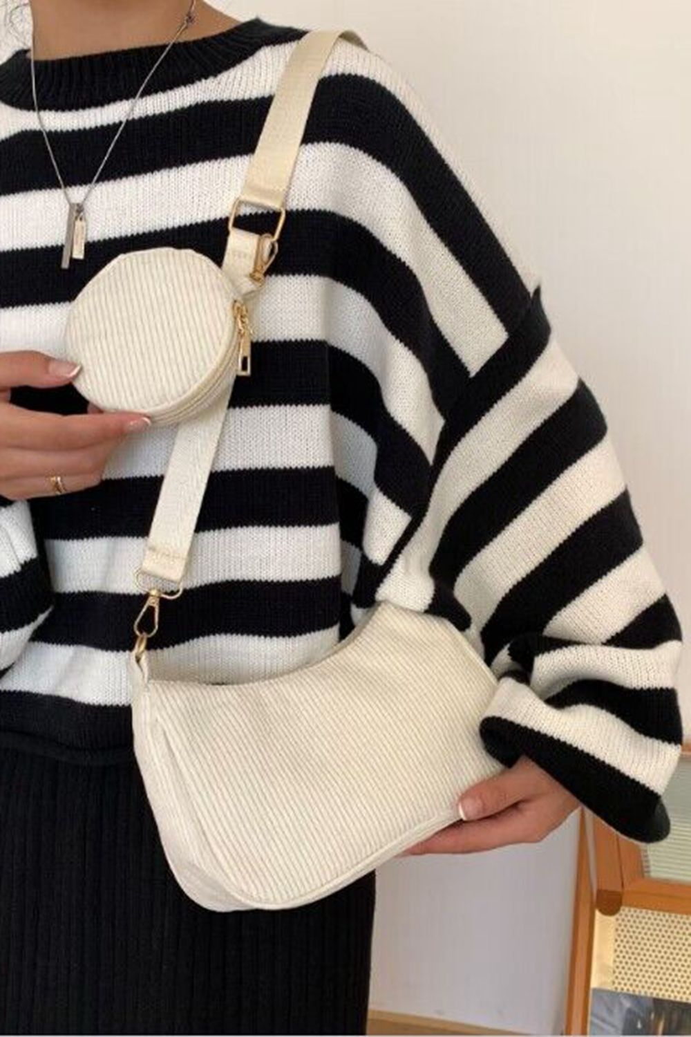 Corduroy Crossbody Bag  - Doll Fits