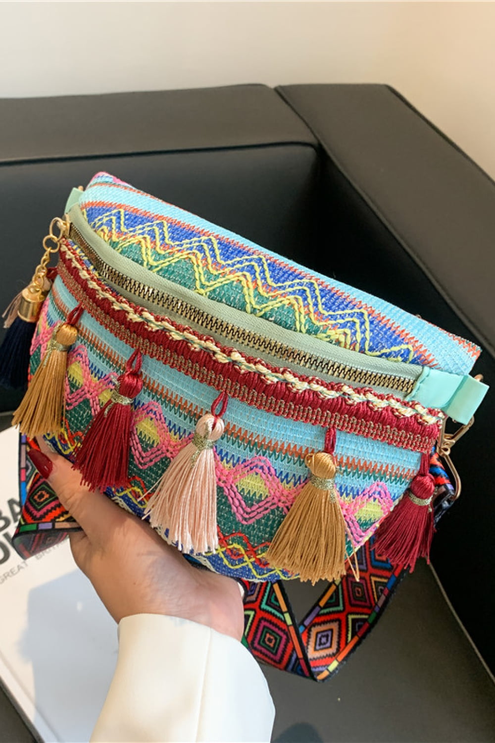 Bohemian Sling Bag with Tassels  Handbags- Doll Fits