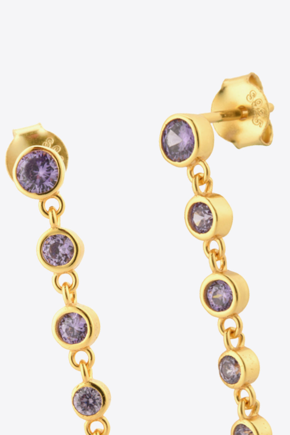 Inlaid Zircon 925 Sterling Silver Earrings  Earrings- Doll Fits