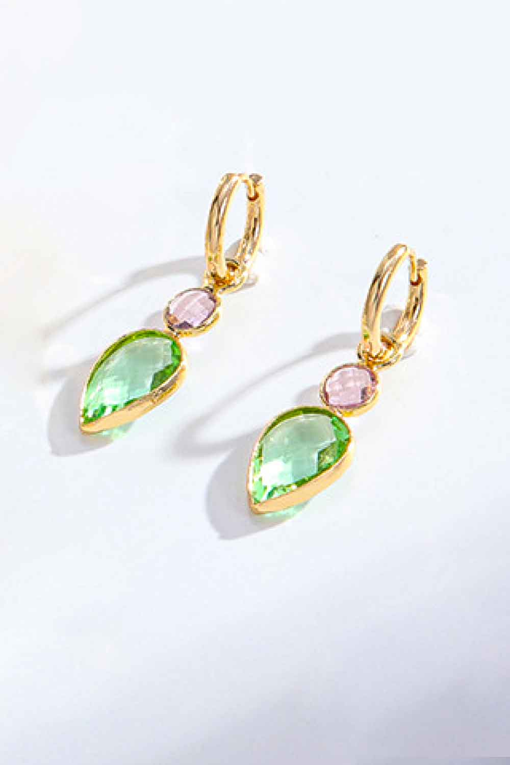 Inlaid Crystal Geometric Drop Earrings  Earrings- Doll Fits