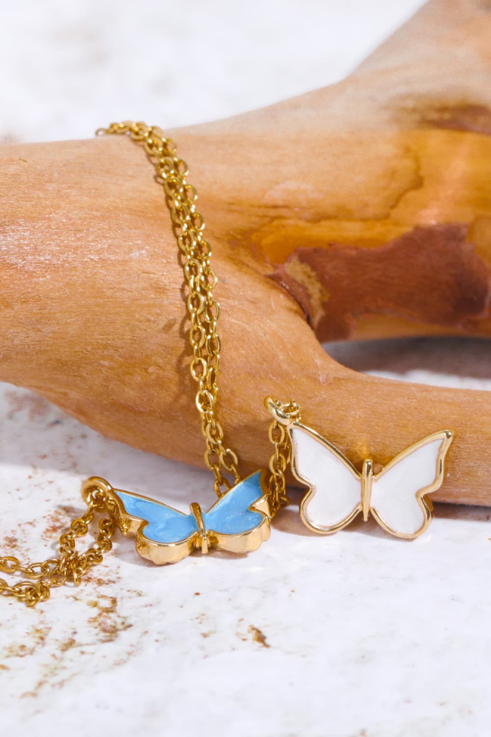 Butterfly Pendant Copper 14K Gold-Plated Necklace  Necklaces- Doll Fits