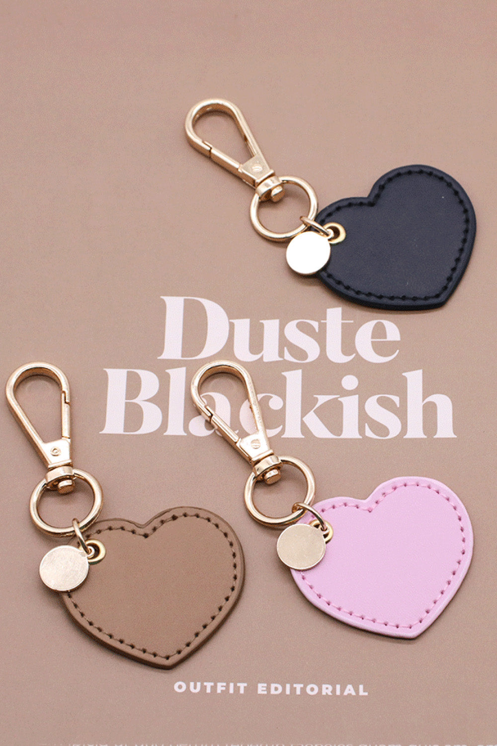 Assorted 4-Pack Heart Shape PU Leather Keychain  Keychains- Doll Fits
