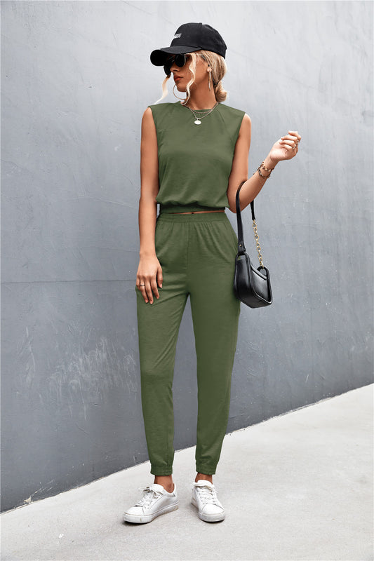 Sleeveless Top and Joggers Set  Outfit Sets- Doll Fits