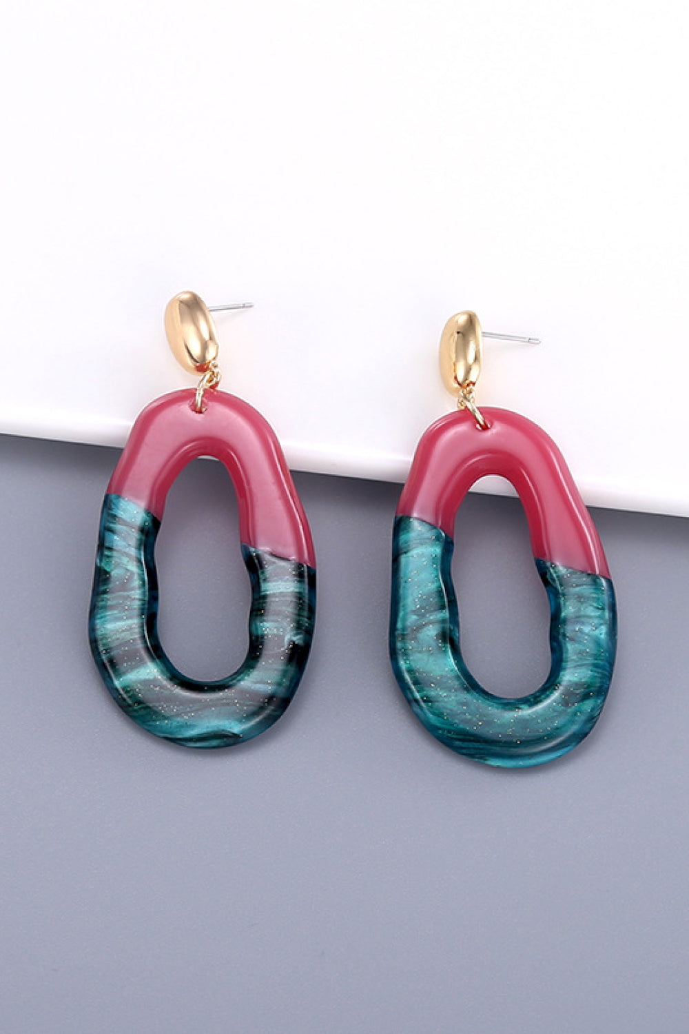 Contrast Geometric Drop Earrings  Earrings- Doll Fits