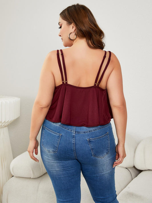 Plus Size Double-Strap Scoop Neck Cami  Shirts & Tops- Doll Fits