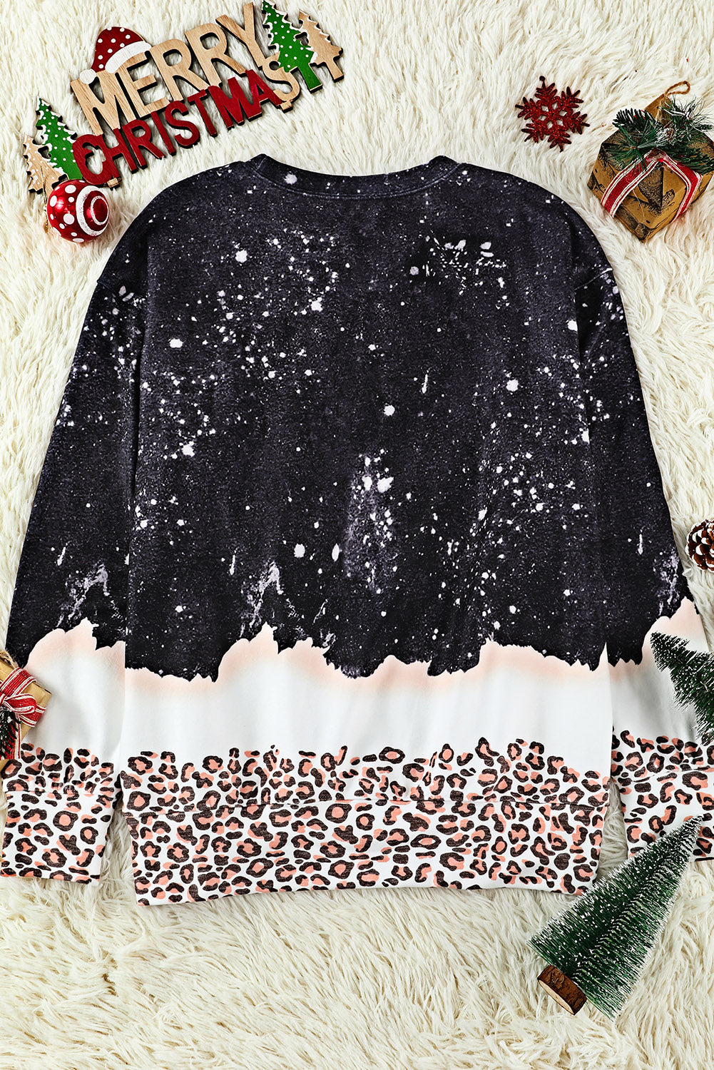 MAMA Leopard Color Block Round Neck Sweatshirt  Shirts & Tops- Doll Fits