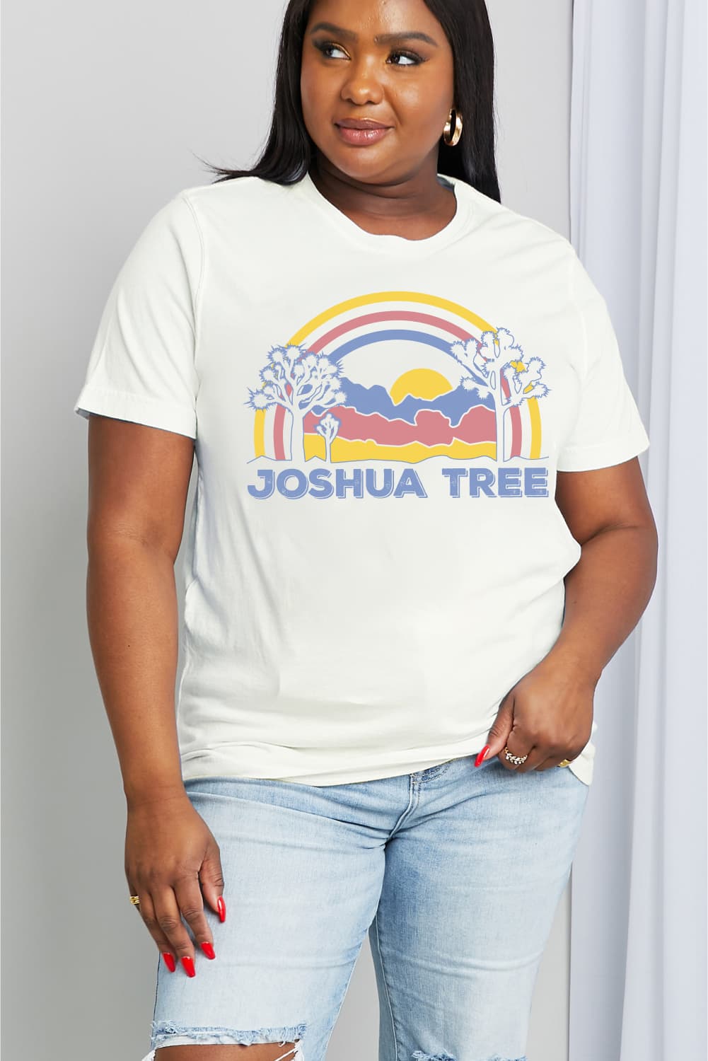 Simply Love Full Size JOSHUA TREE Graphic Cotton Tee  Shirts & Tops- Doll Fits