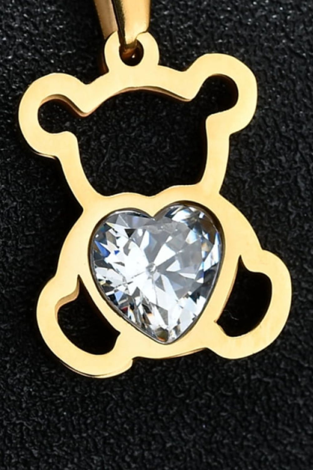 Bear Pendant Stainless Steel Necklace  Necklaces- Doll Fits