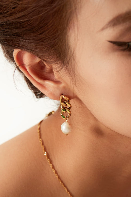 Stainless Steel Pearl Earrings  Earrings- Doll Fits