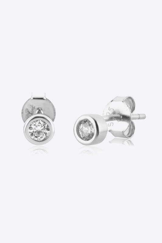 Minimalist Zircon 925 Sterling Silver Earrings  Earrings- Doll Fits