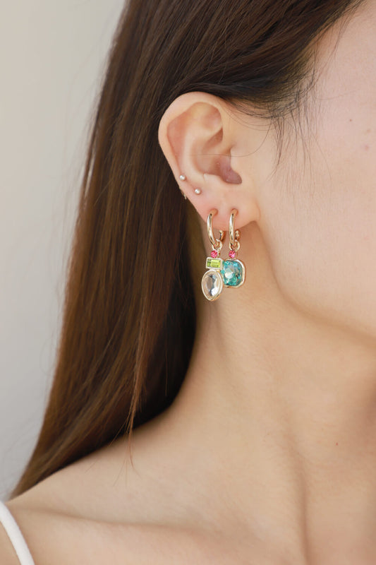 Crystal C-Hoop Drop Earrings  Earrings- Doll Fits