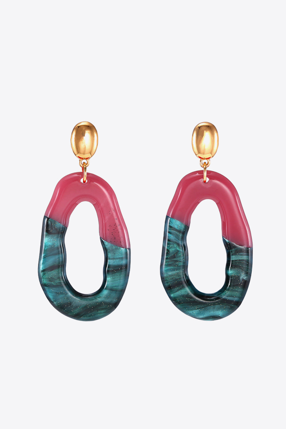 Contrast Geometric Drop Earrings  Earrings- Doll Fits